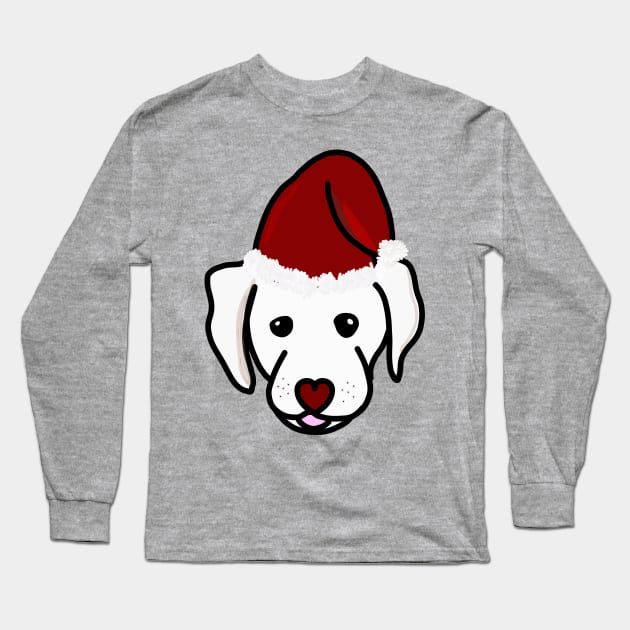 Puppy in christmas bonnet Long Sleeve T-Shirt by GribouilleTherapie